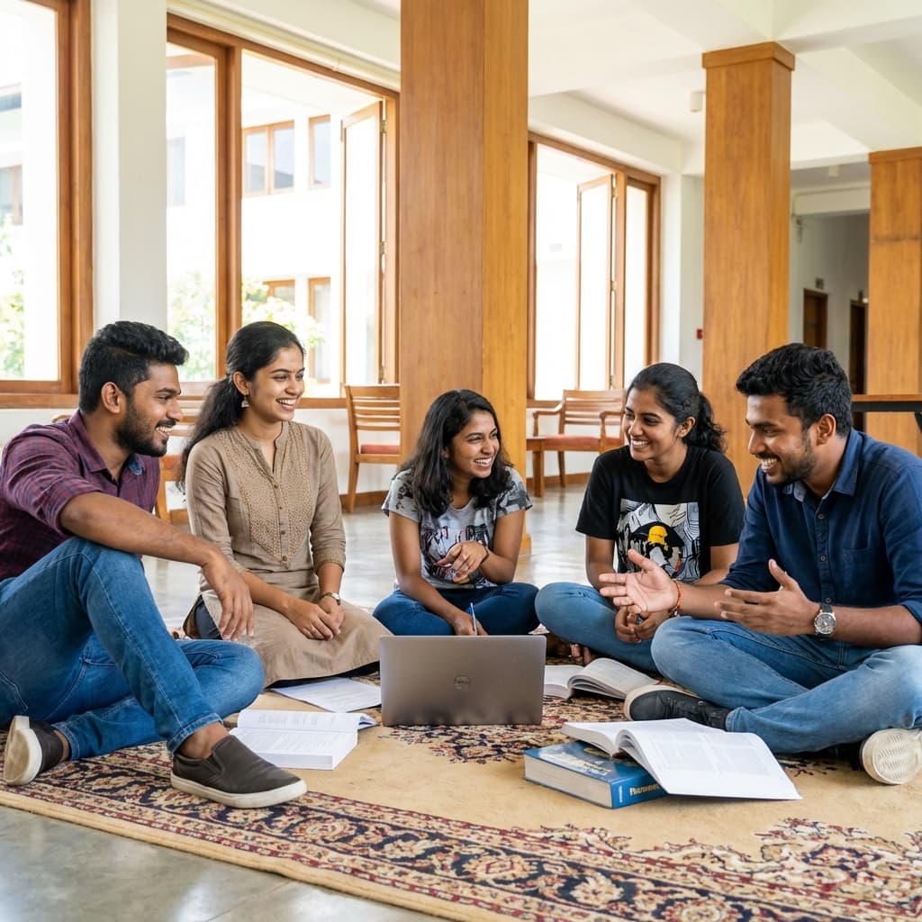 Sri Lankan university students collaborative studying